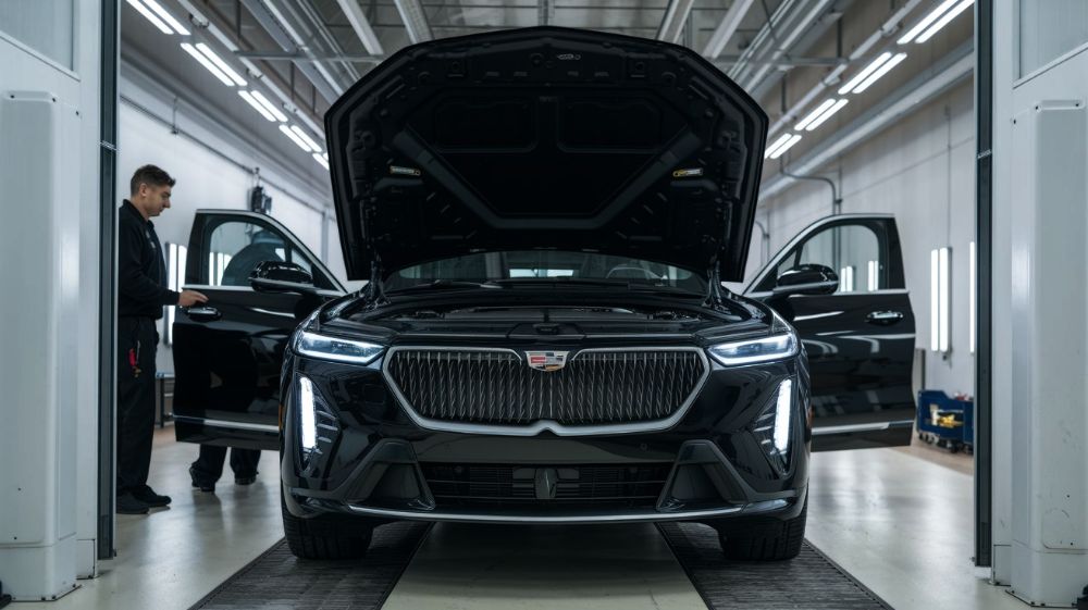 Cadillac-Ct5-going-in-Paint-Booth-GM-Certified-Collision-Repair-Cliff's Body Shop - Scotia-New-York