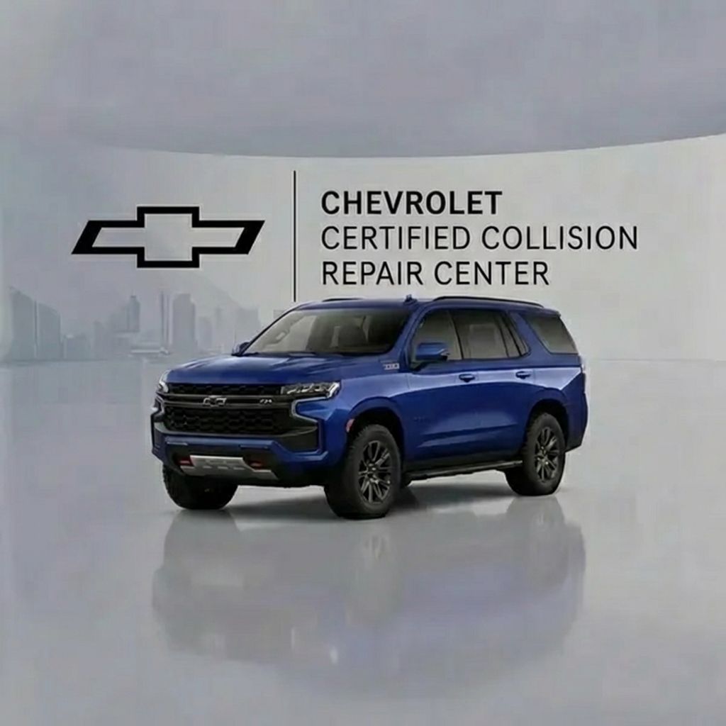 Chevrolet Certified Collision Repair suburban in showroom
