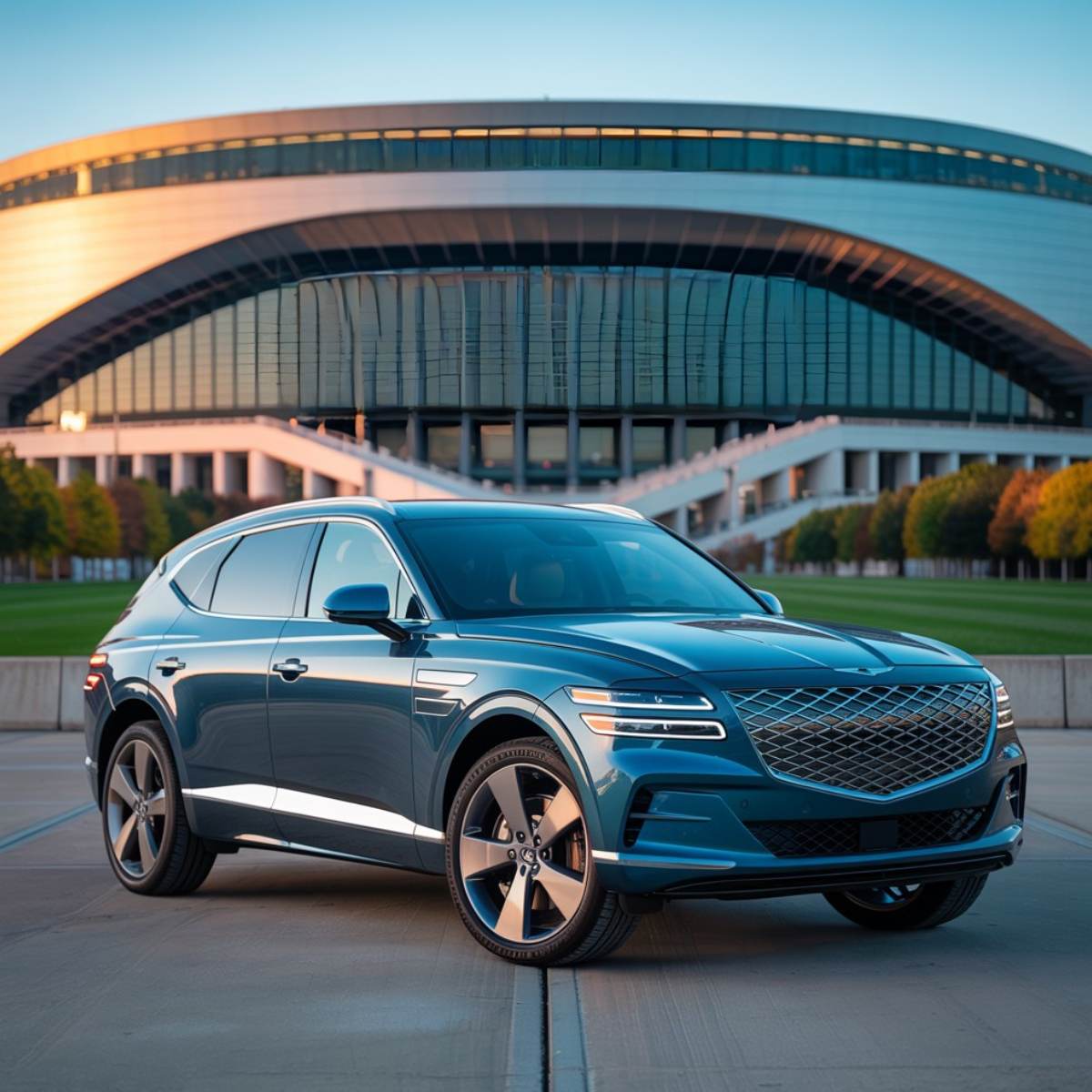 cliffs body repair genesis certified collision repair genesis suv parked by stadium